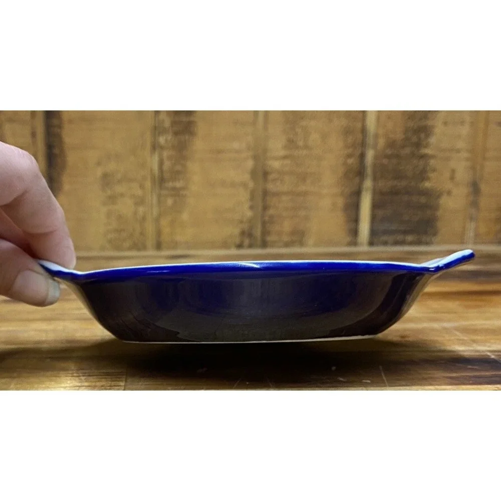 Vintage Hall USA Pottery Cobalt‎ Blue Au Gratin Baking Dish